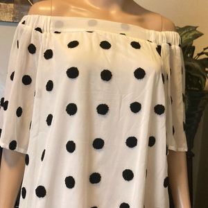 Off the shoulder blouse.